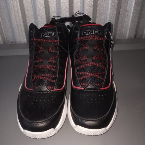 AND1 Men's Black and Red Basketball Shoes - Picture 1 of 6